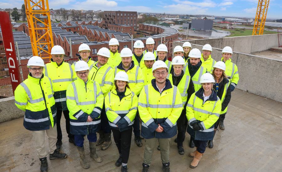 Staff from YTL Developments on the roof of The Dials apartment building