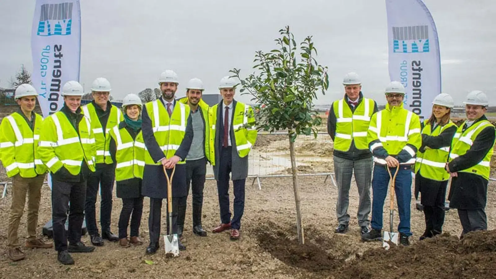 The first tree planted on the Brabazon development