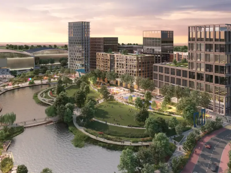 Aerial view of Brabazon park