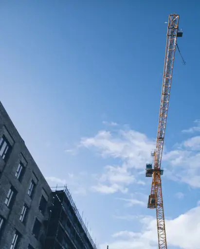 Image of a crane from below